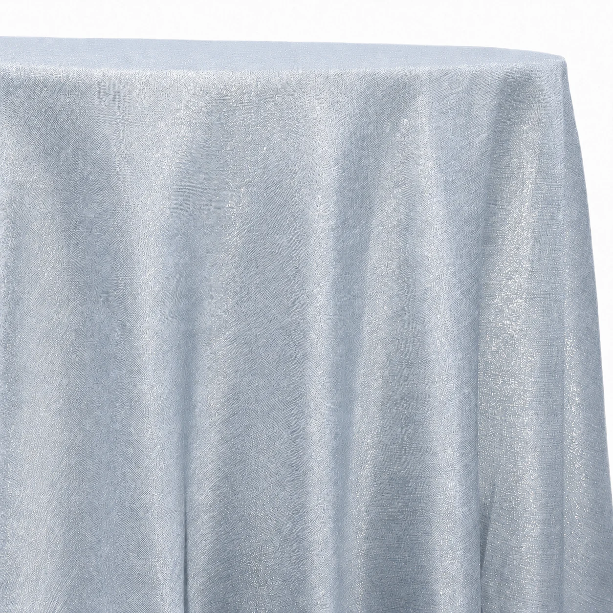 Ice blue tablecloth with a metallic silver sheen